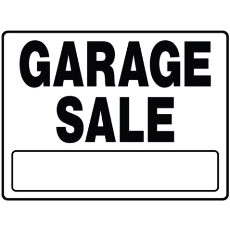 20  X 24  BLACK AND WHITEGARAGE SALE SIG