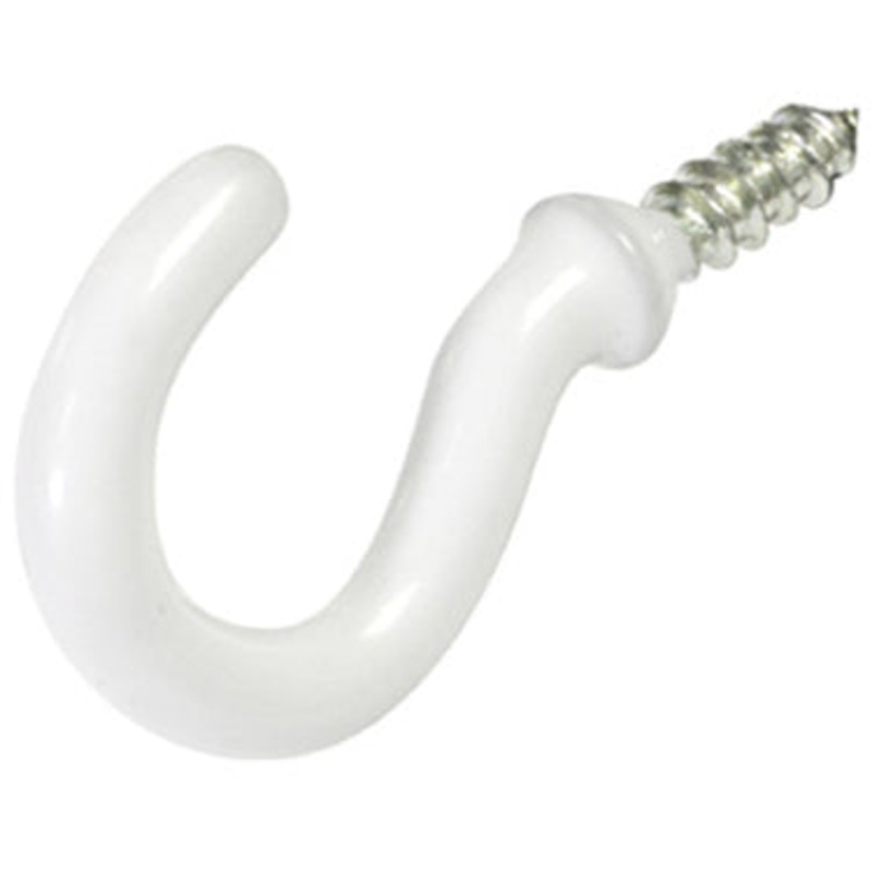 1-1/2 WHITE VINYL COATEDCUP HOOK
