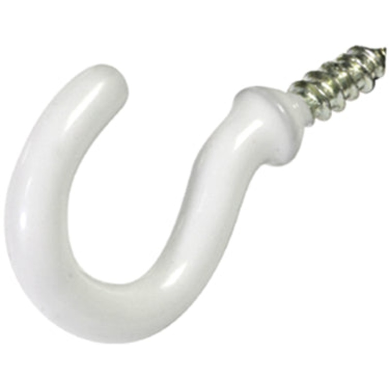 3/4  WHITE VINYL COATED CUP HOOK