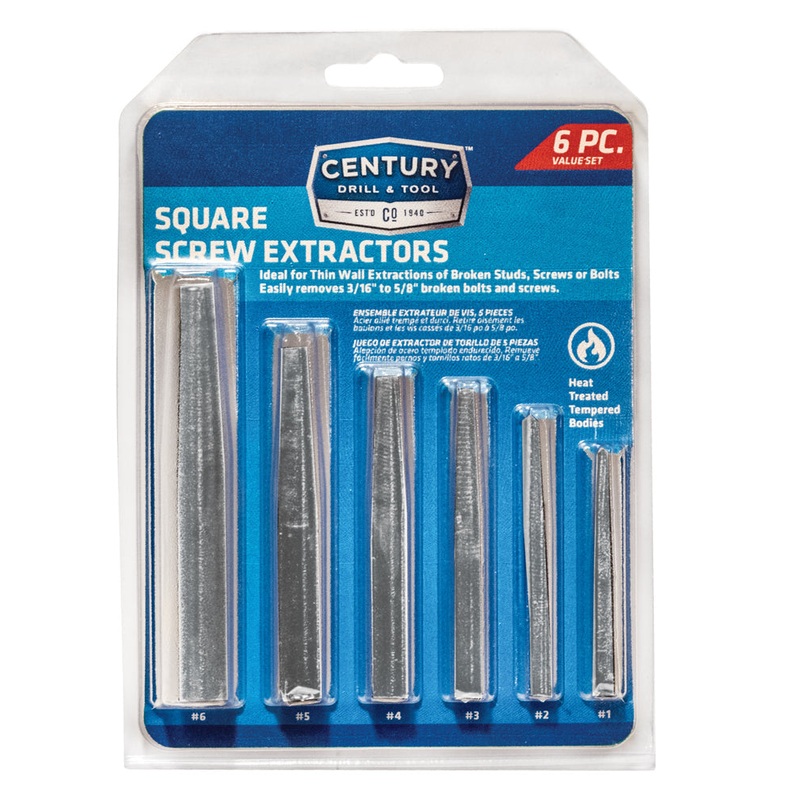Century Drill & Tool Square Flute Screw Extractor Set