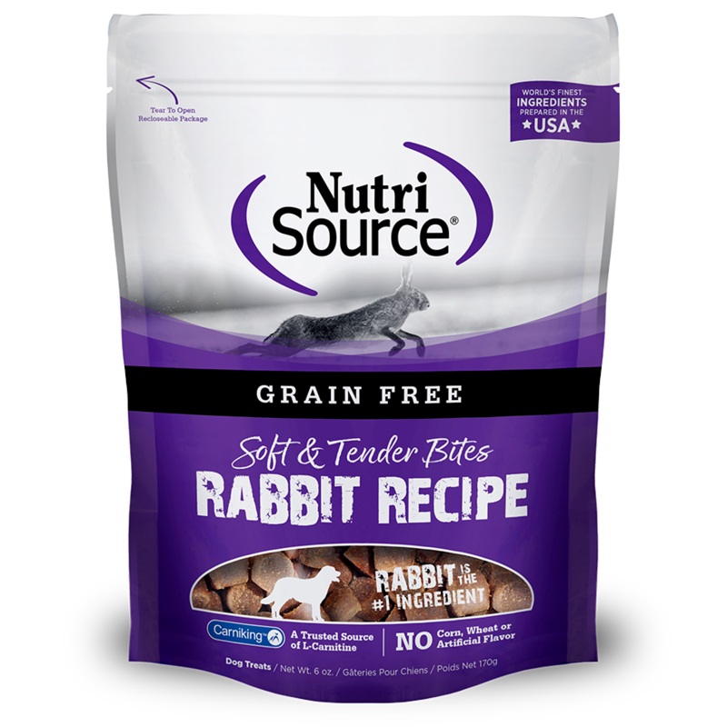 NutriSource Grain-Free Rabbit Bites Dry Dog Treat (6 oz)