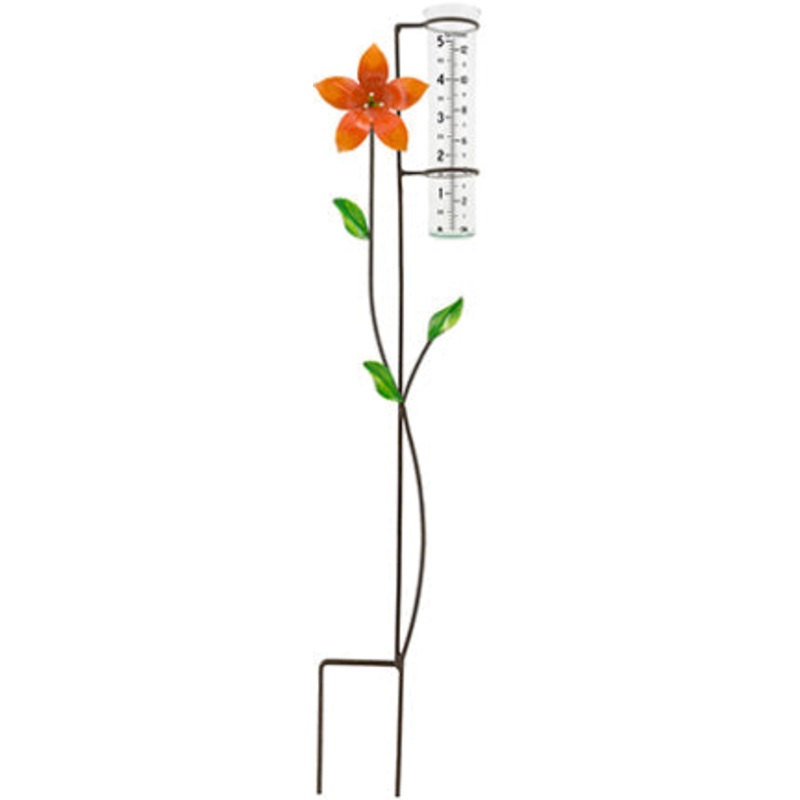 RAIN GAUGE 5 IN DECORATIVE W/METAL STAKE