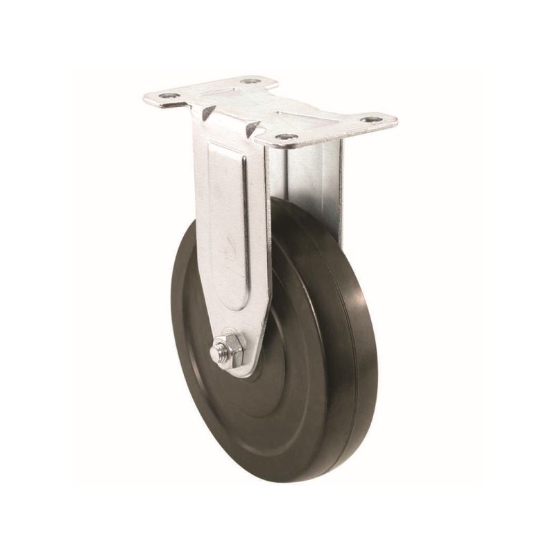 Shepherd Hardware 5-Inch Rubber Rigid Plate Caster, 200-lb Load Capacity