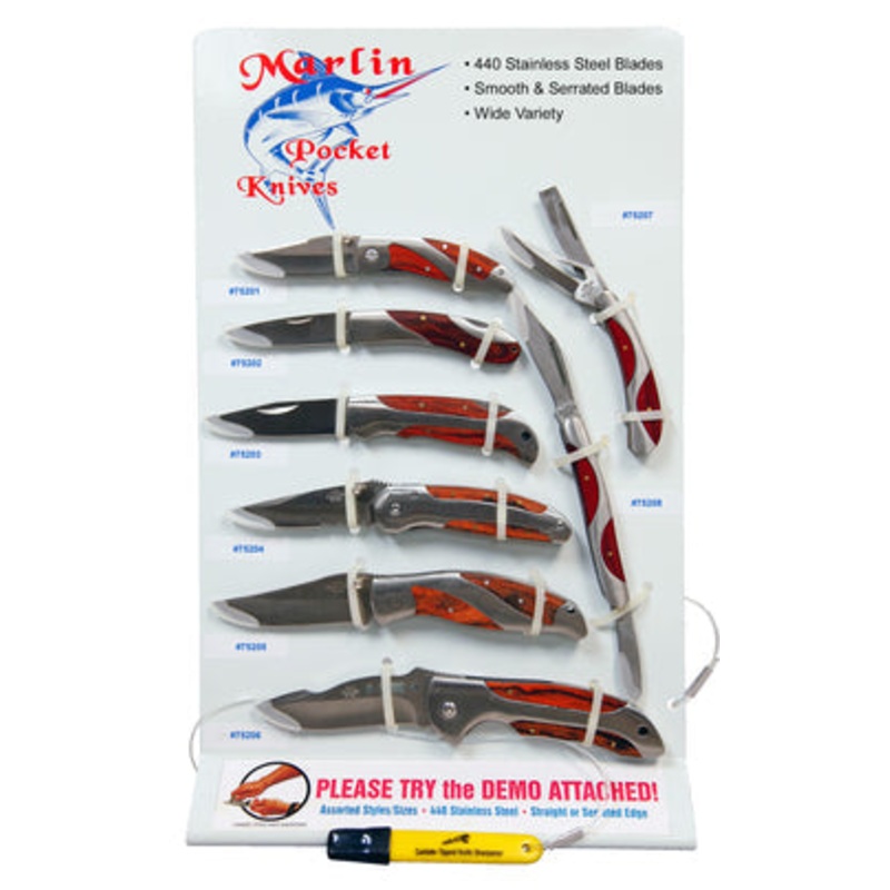 Alco Manufacturing 3 Stainless Wood Inlay Knife w/Belt Clip