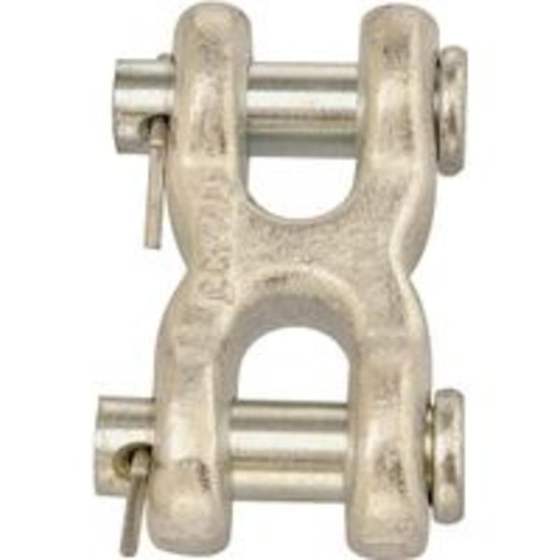 Campbell 3/8 Twin (Double) Clevis Link, Forged Steel, Zinc Plated