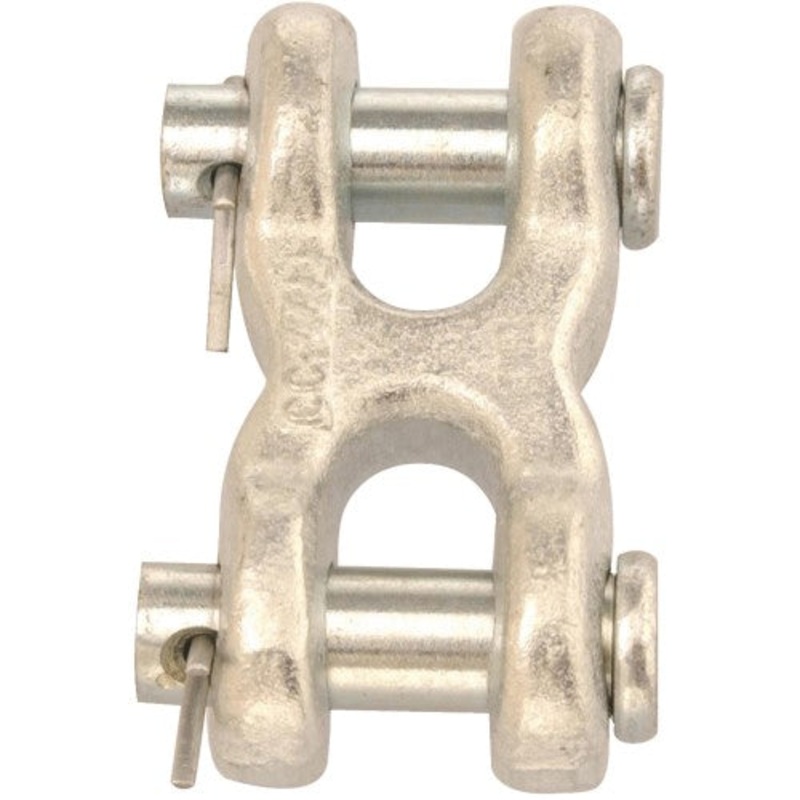 Campbell 1/4- 5/16 Twin (Double) Clevis Link, Forged Steel, Zinc Plated