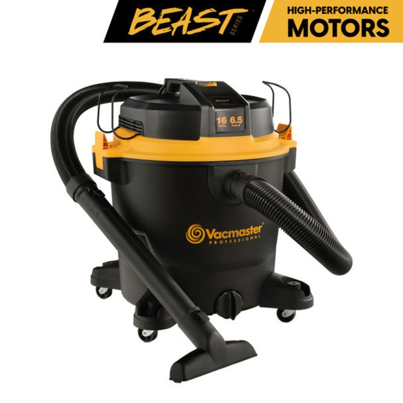 Vacmaster 16-Gallon* 6.5 Peak HP Stainless Steel Wet/Dry Vacuum Beast Series VJH1612PF0202