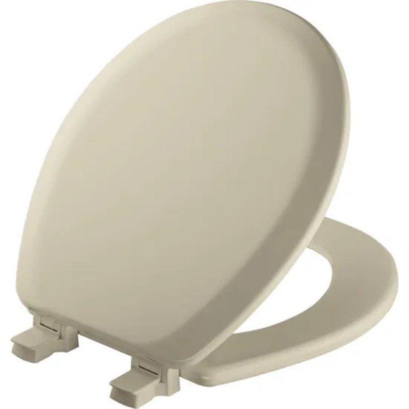 Mayfair by Bemis Cameron Round Enameled Wood Toilet Seat Never Loosens Removes for Cleaning (Bone)