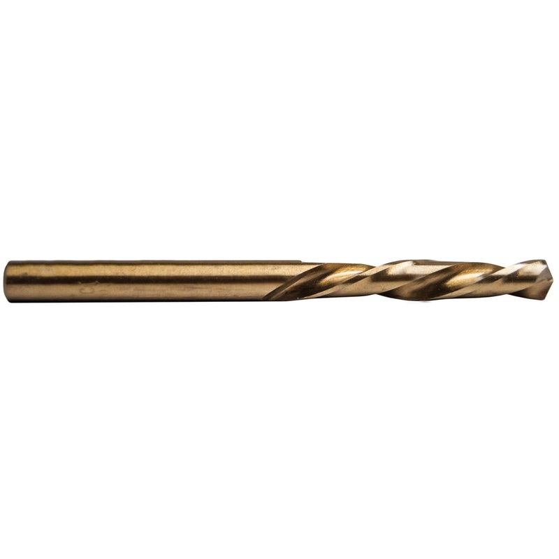 Century Drill And Tool Left Hand Stub Drill Bit Cobalt Steel 19/64 X 3-5/8 Flute Length 2-1/16