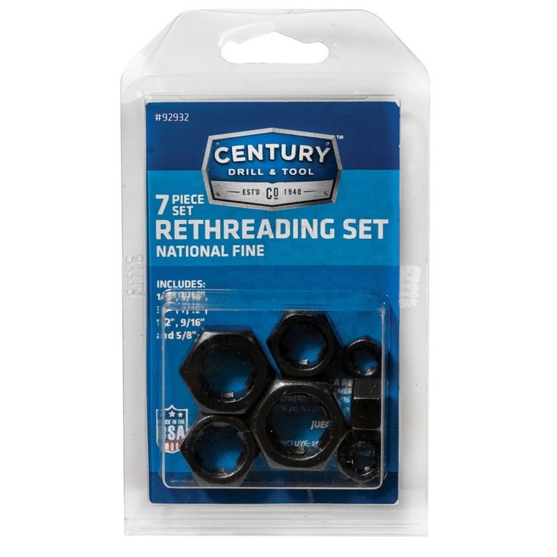 Century Drill And Tool 7 Piece Fractional Nf Rethreading Set