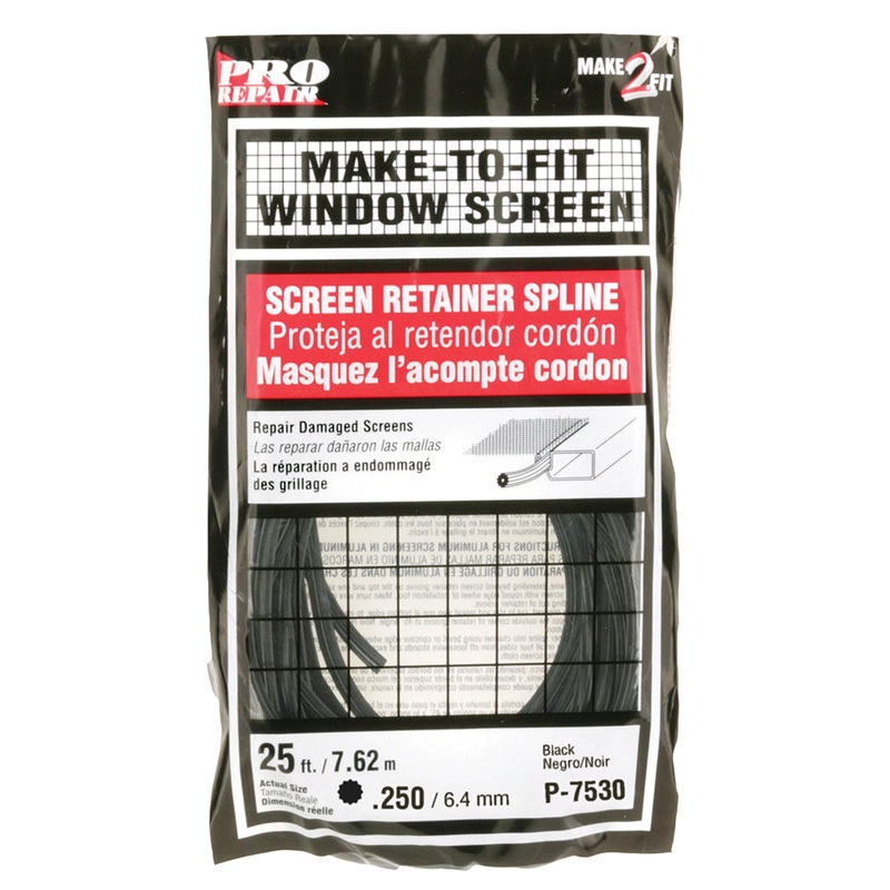 Prime-Line Screen Retainer Vinyl Spline .25 Round 25′ per roll (Black)
