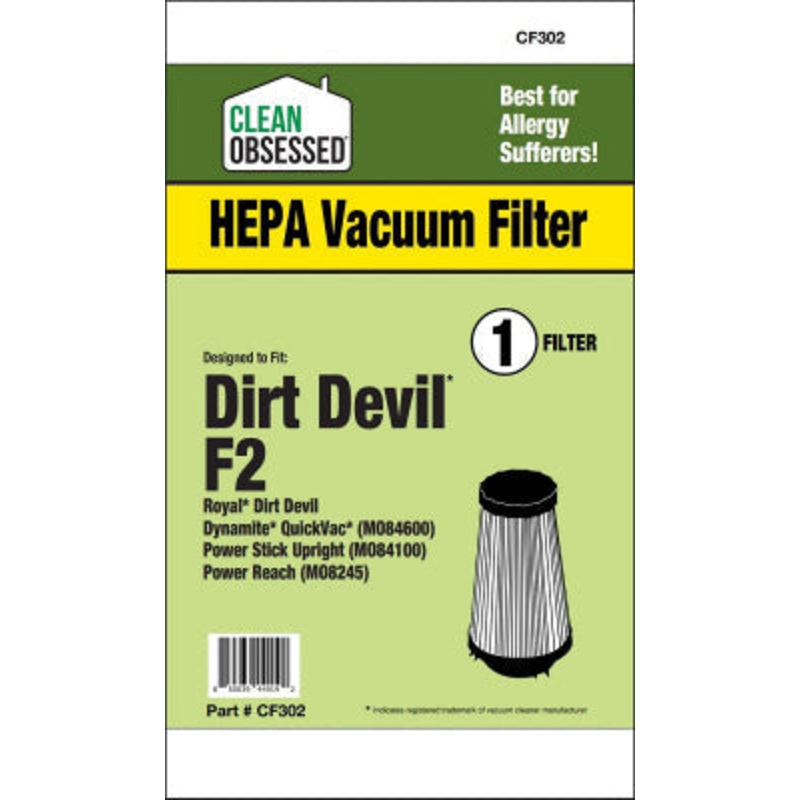 Clean Obsessed Dirt Devil Vacuum Cleaner Filter F2 HEPA