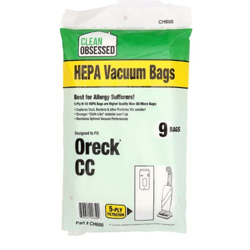 Clean Obsessed H-10 HEPA Vacuum Bags for Oreck Type CC Uupright Cleaners