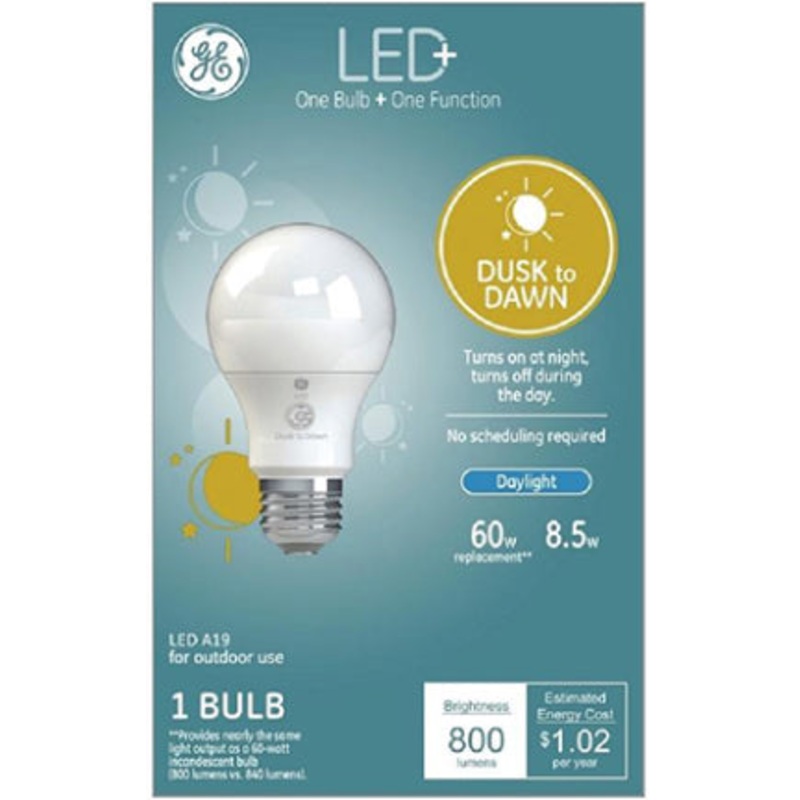 9W MED DAYLIGHT A19 LED DUSK/DAWN