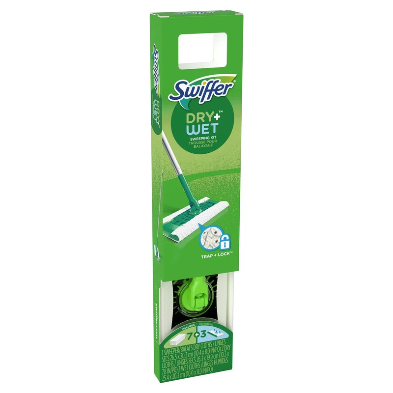 Swiffer Sweeper 2-in-1, Dry and Wet Multi Surface Floor Sweeping and Mopping Starter Kit