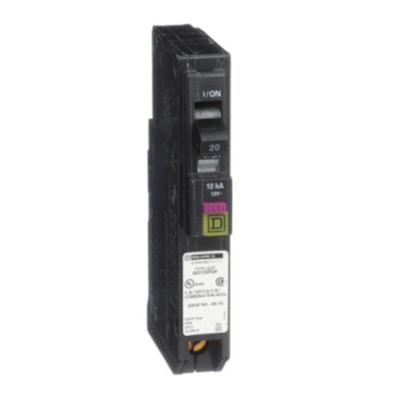 Square D QO and QOB Miniature Circuit Breakers 20A, 1 Pole, 120VAC
