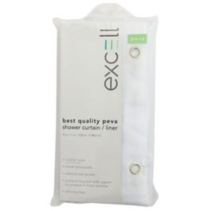 Shower Curtain/Liner, Heavy-PEVA, White, 70 x 71-In.