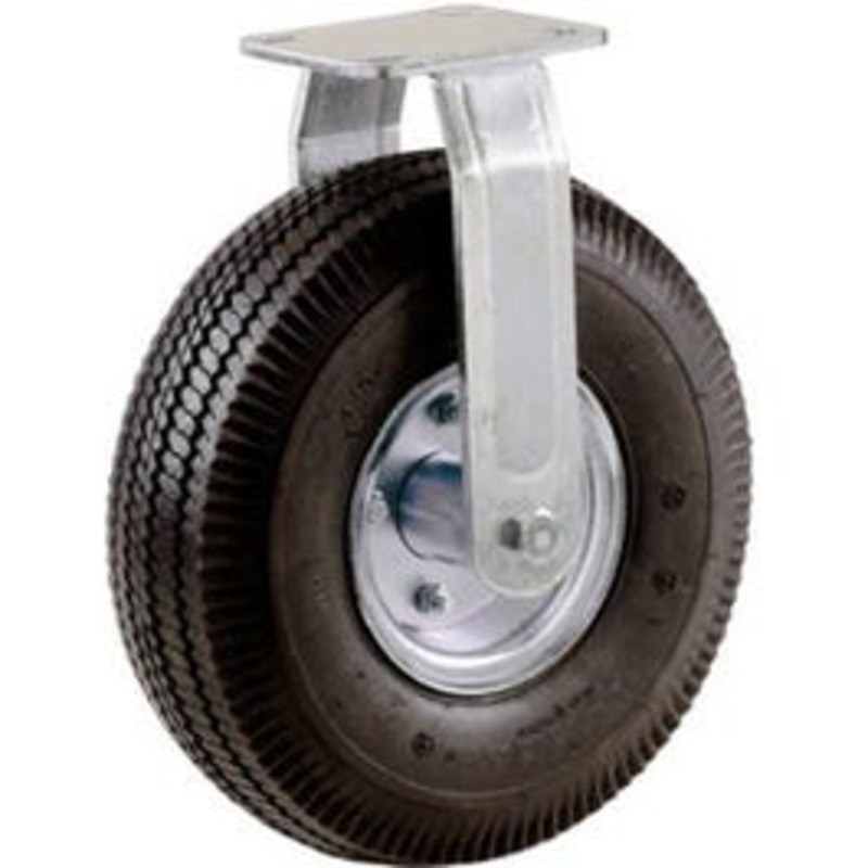 Rigid Caster, Pneumatic Wheel, 8-In.