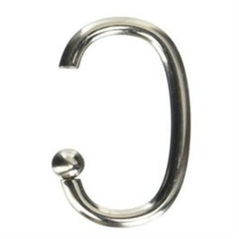 Shower Curtain Hooks, G, Brushed Nickel, 12-Pk.