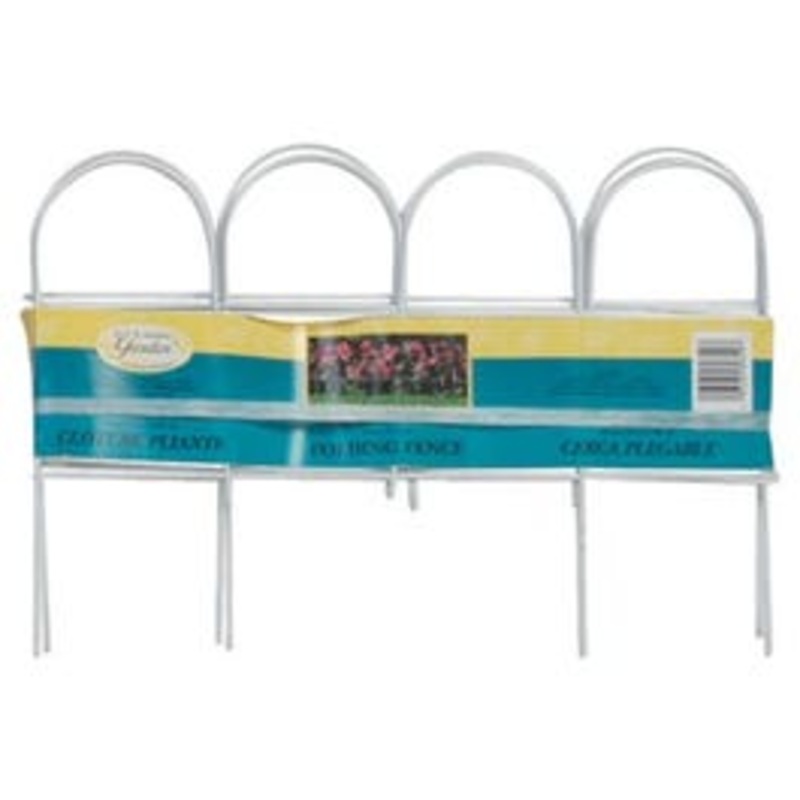 White Round-Top Garden Fence, 10-In. x 10-Ft.