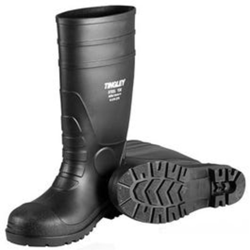 Work Boots, Black PVC, 15-In., Men’s Size 14