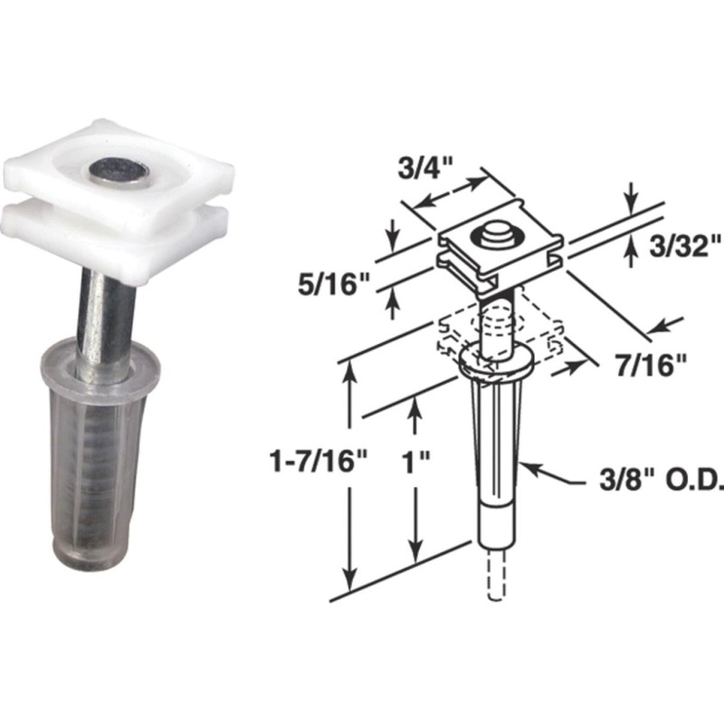 Prime-Line Square Tip Bifold Door Top Pivot Guide (2 Count)