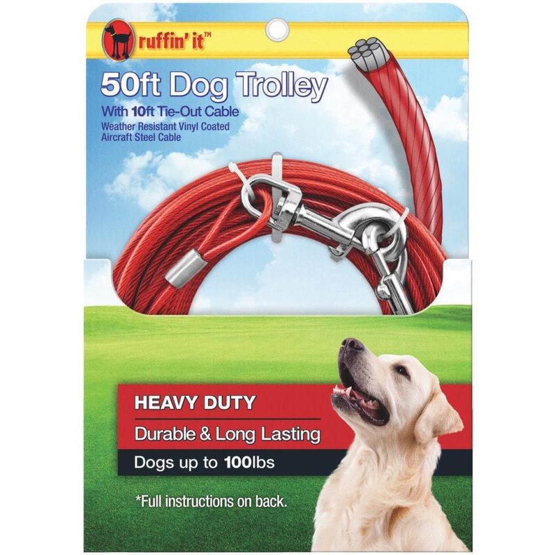 Westminster Pet Ruffin’ it 50 Ft. Red Steel Dog Cable Trolley