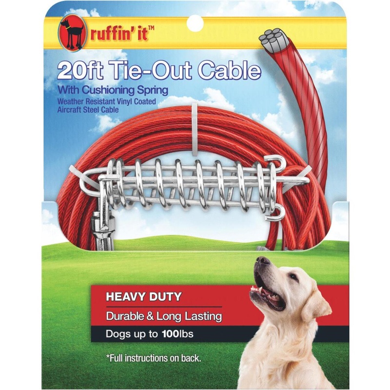 Westminster Pet Ruffin’ it Heavy-Duty Large Dog Tie-Out Cable, 20 Ft.
