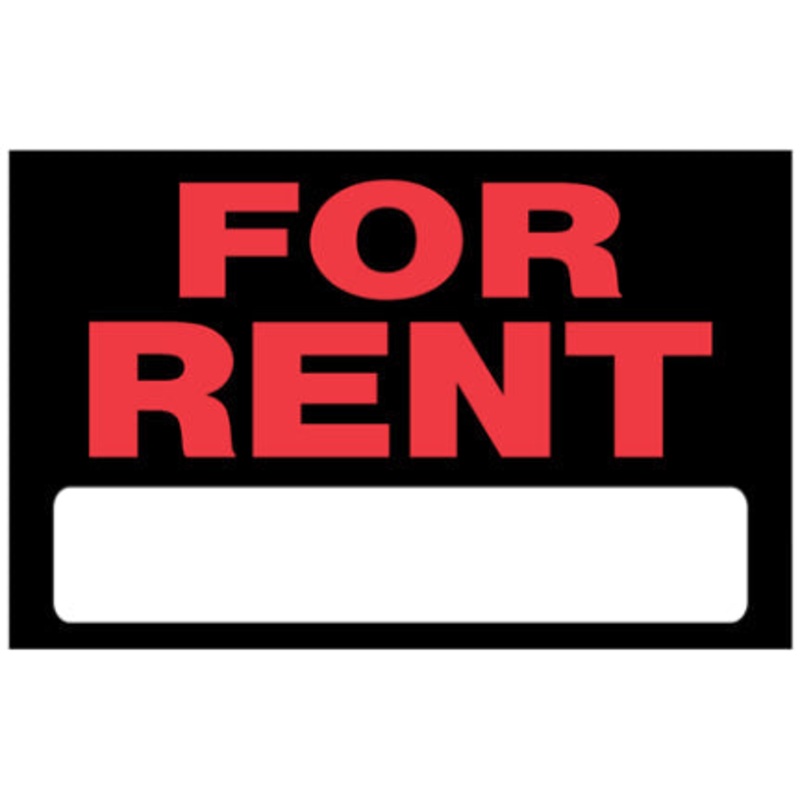 15  X 19  BLACK AND RED FOR RENT SIGN
