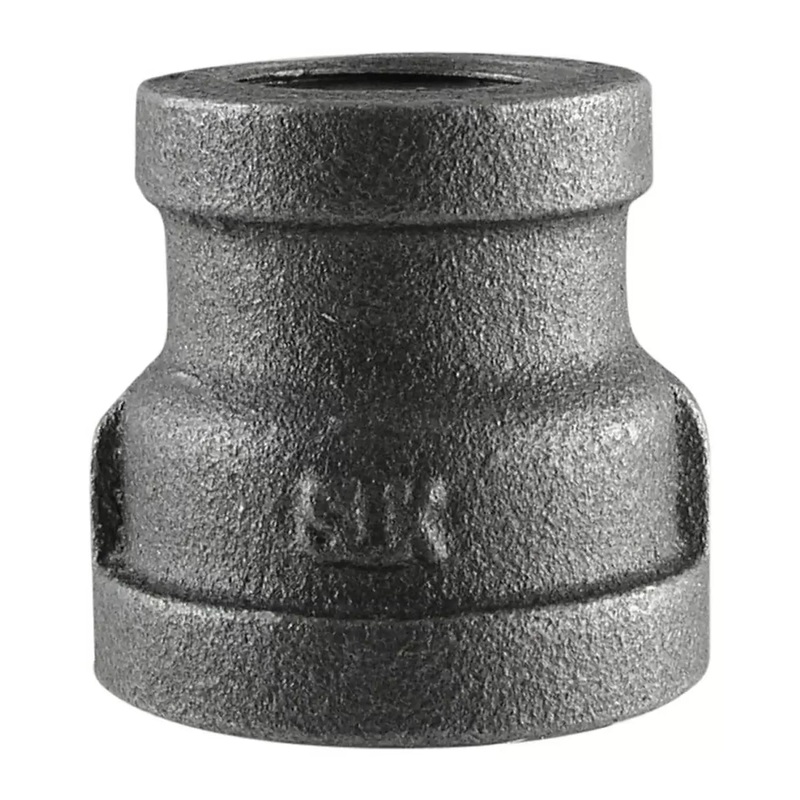 B & K Industries Black Reducing Coupling 150# Malleable Iron Threaded Fittings 1/4 x 1/8