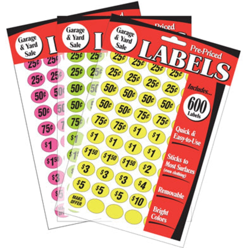 ASSORTED COLORS PRICE LABELS