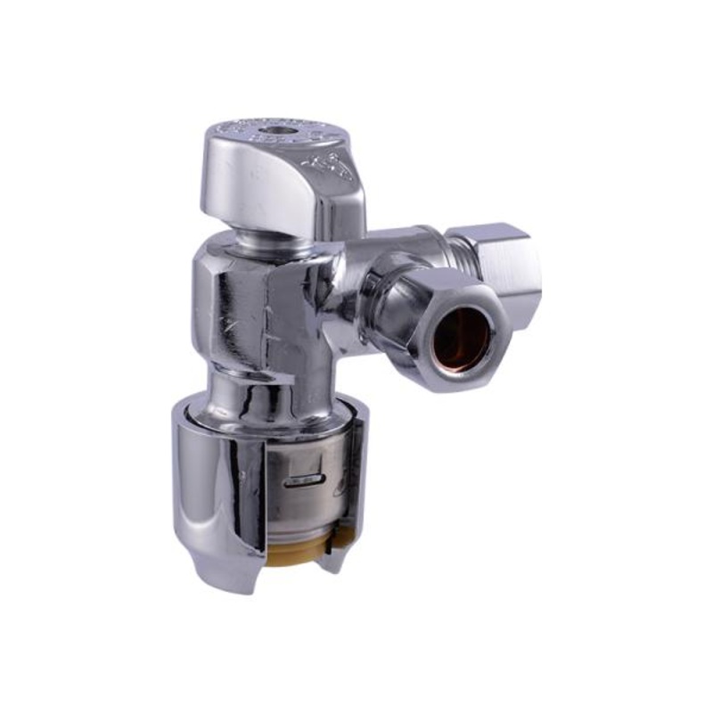 Sharkbite Max Brass Push Dual Outlet Angle Stop