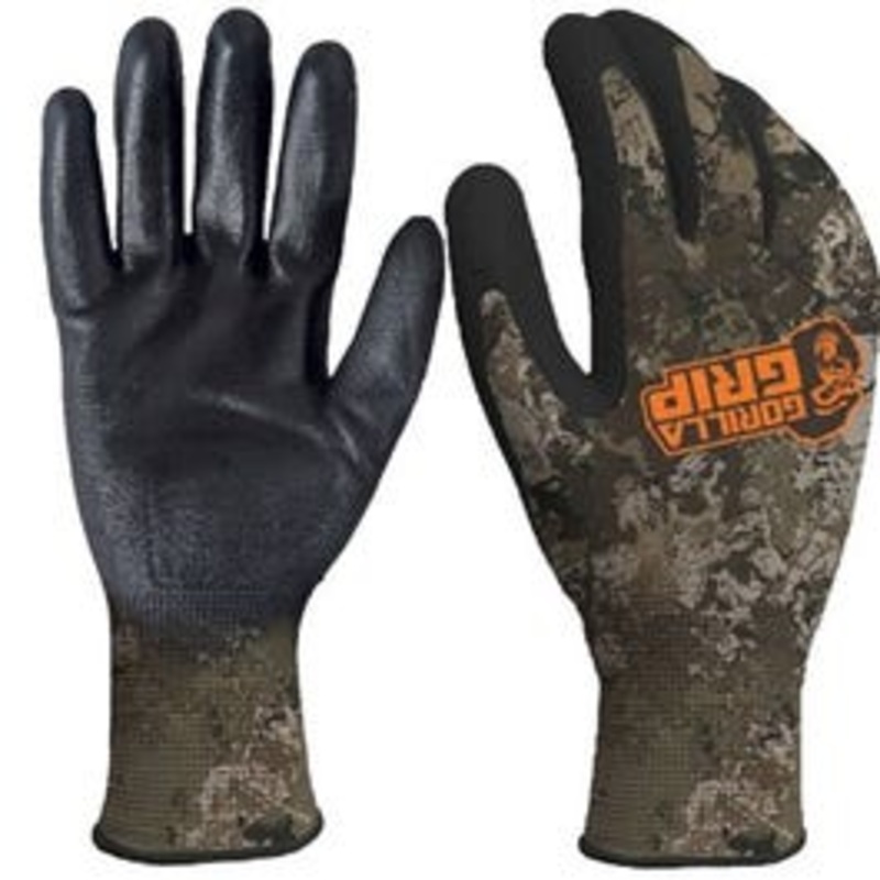 Work Gloves, Polymer Coated, Wildland Pattern, Men’s XL