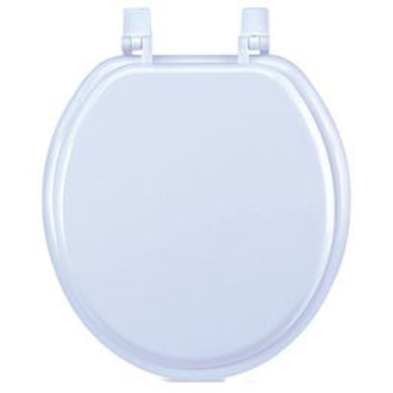 17-Inch White Wood Toilet Seat