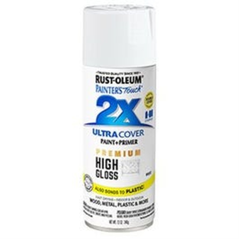 Painter’s Touch 2X Premium High-Gloss Spray Paint, White, 12-oz.