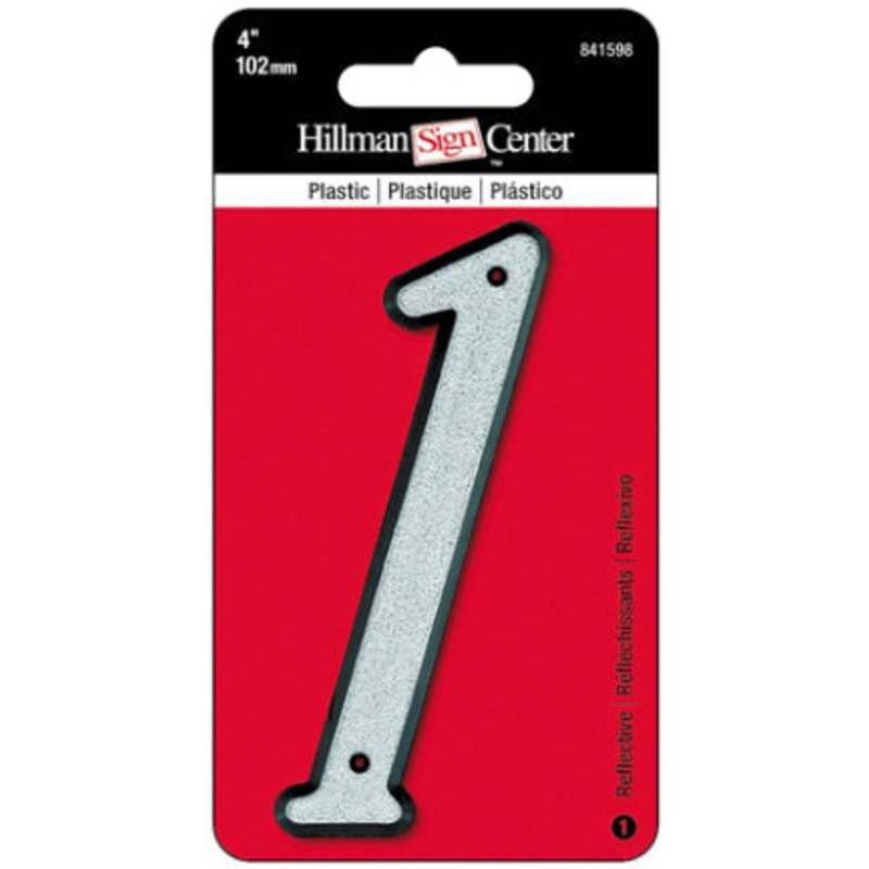 4 IN  REFLECTIVE PLASTIC NUMBER 1