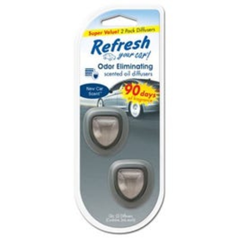 Car Air Freshener Mini Oil Diffuser, New Car Scent, 2-Pk.