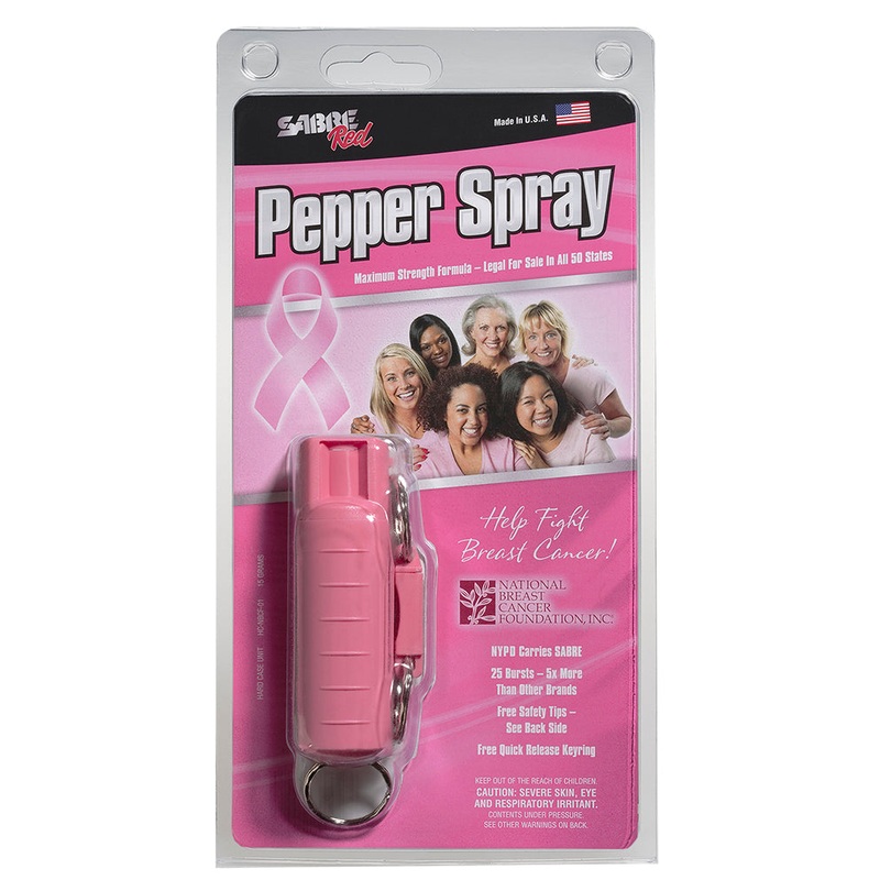 Sabre HCNBCF01 Self Defense Pepper Spray Pocket/Keychain .54 oz 8-10 ft Pink