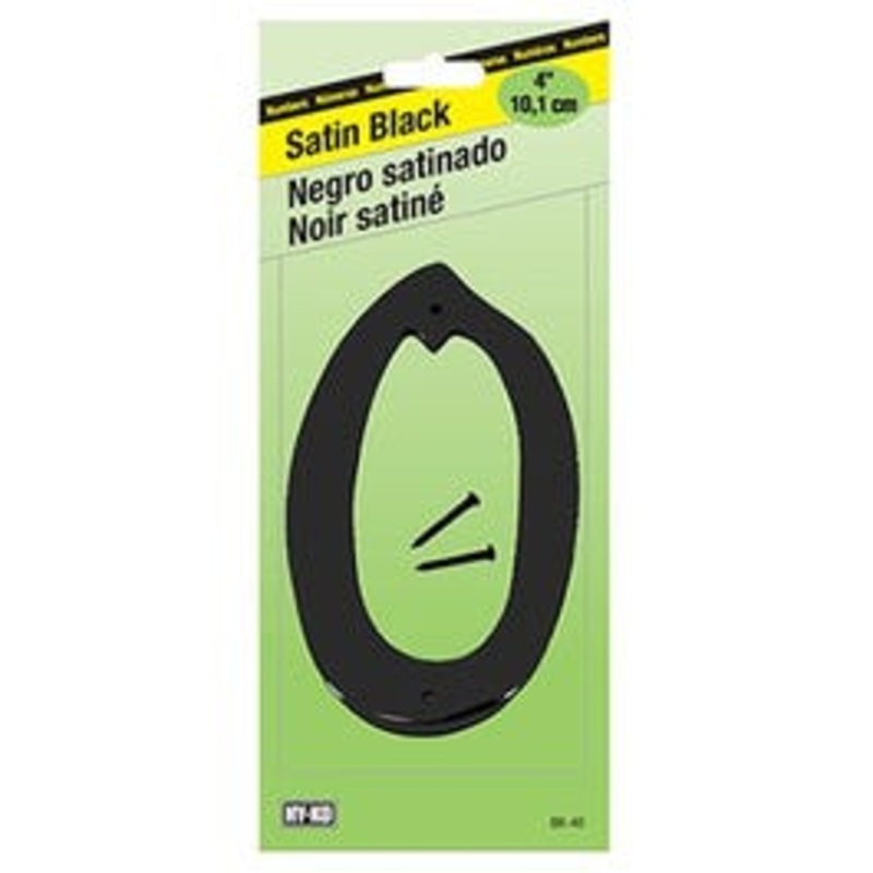 Address Number, Satin Black Zinc, 4-In., 0